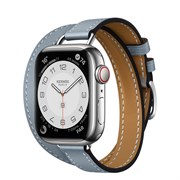 Apple Watch Hermès Silver Stainless Steel Case Attelage Double Tour