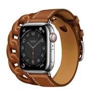 Apple Watch Hermès Silver Stainless Steel Case Gourmette Double Tour